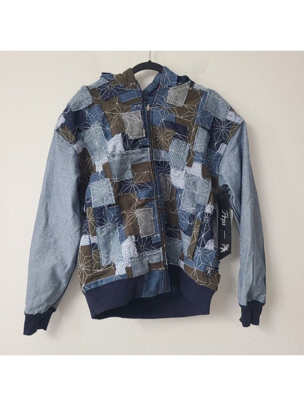PRPS Patchwork Reversible Denim Jacket E107S203 Size S Blue